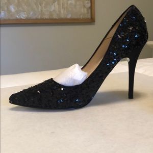 9.5 black sequin heels